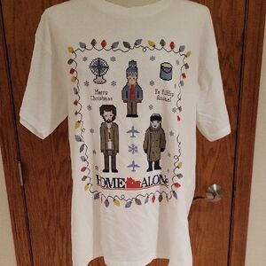 Home Alone Christmas Tee, Short Sleeve, Large, White